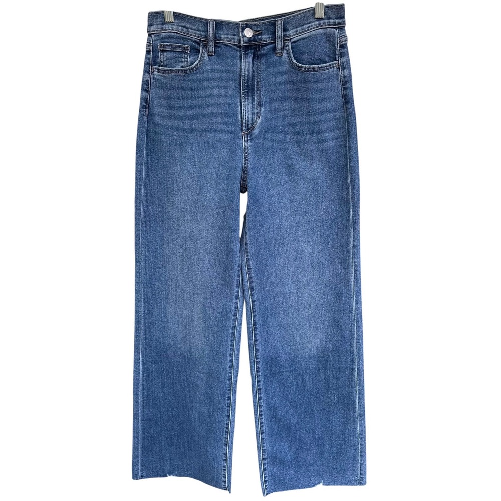 Joe's Jeans High Rise Wide Leg Raw Hem Full Length Medium Wash Jeans 28 NWT